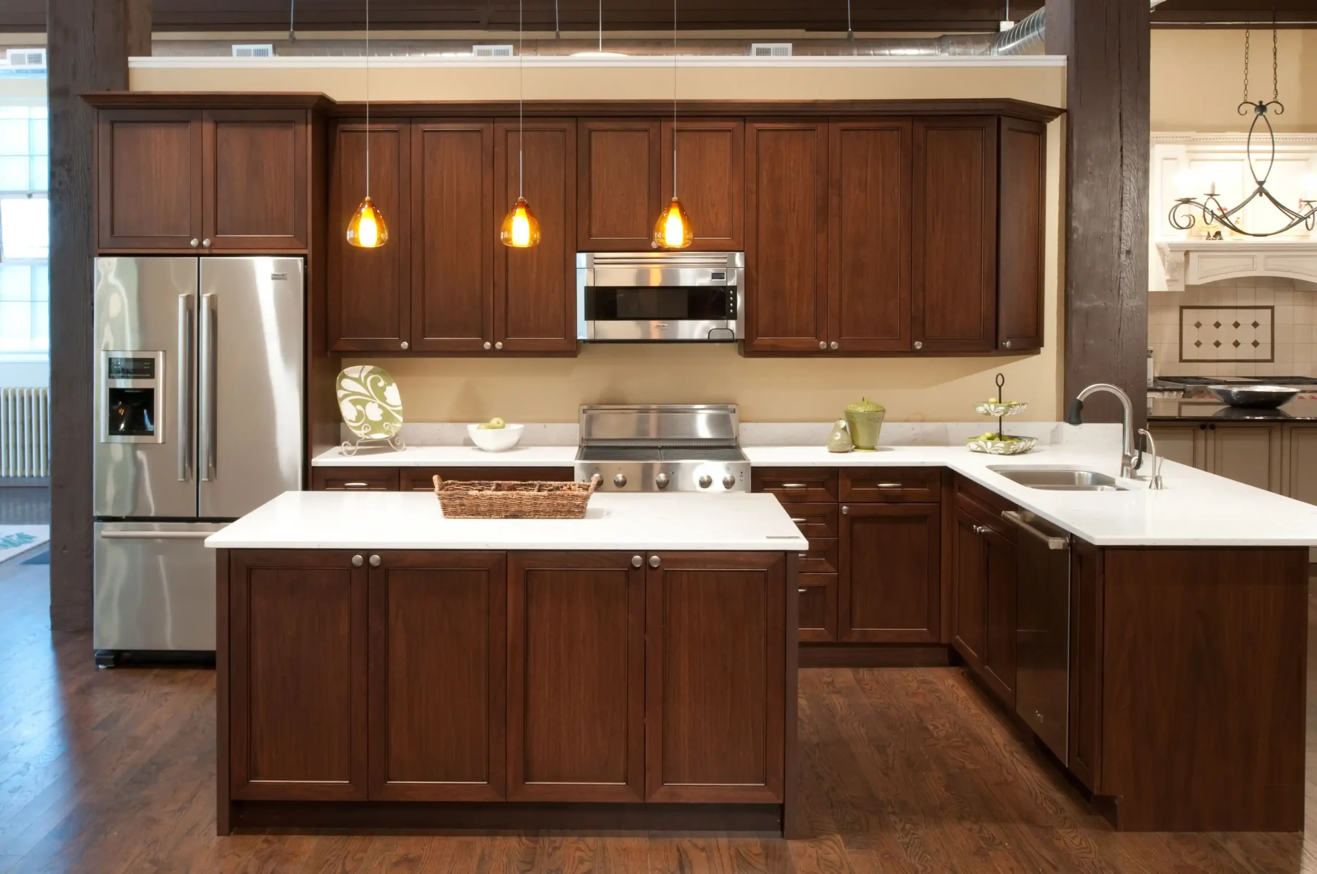 Brown Kitchen Cabinets in long island, new york