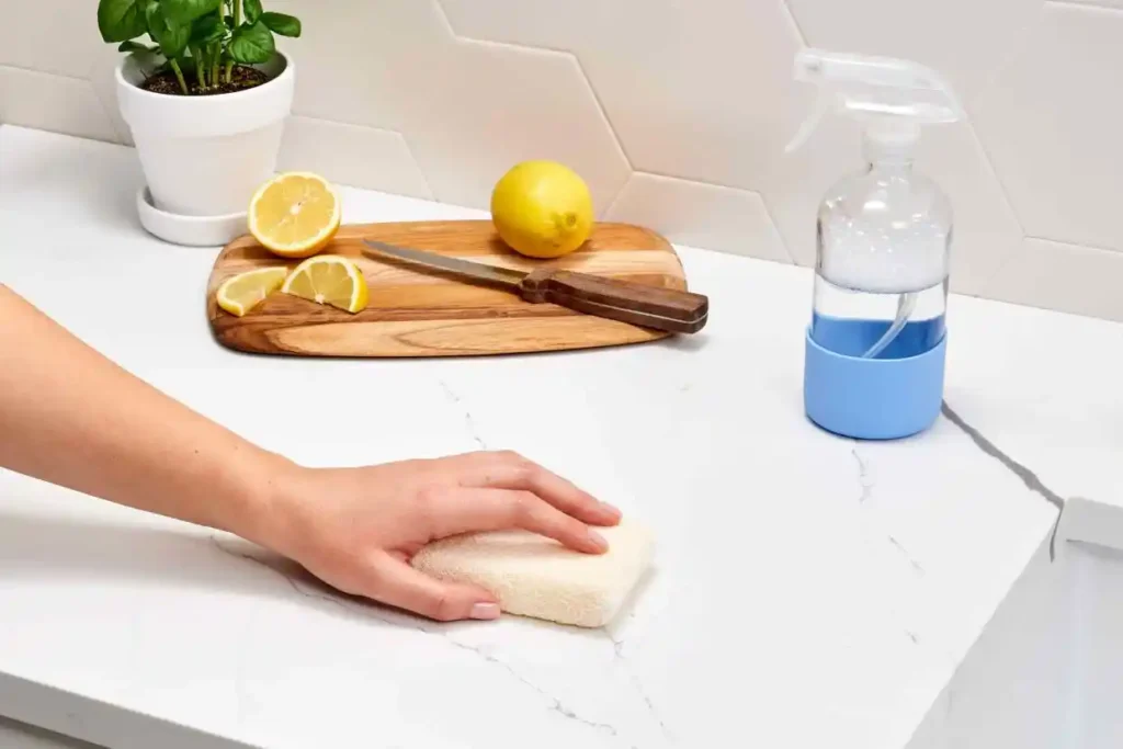 cleaning quartz countertops